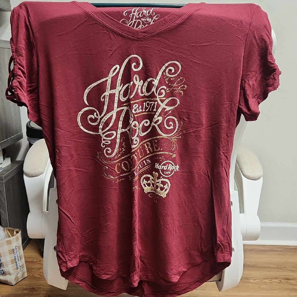 Hard Rock Cafe Burgundy Blouse